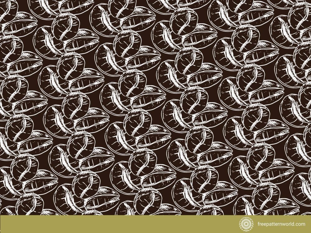 coffee bean outline pattern