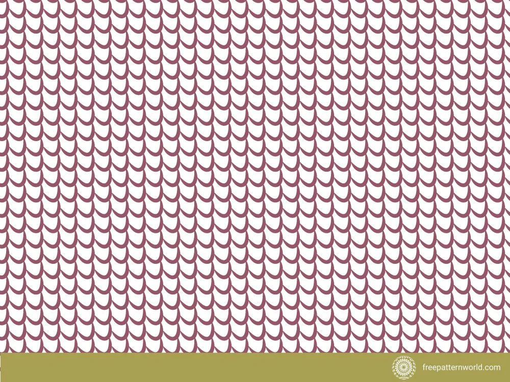 Seamless pattern of repeating reddish-brown scallop or scale shapes on a white background, creating a textured or knitted appearance.